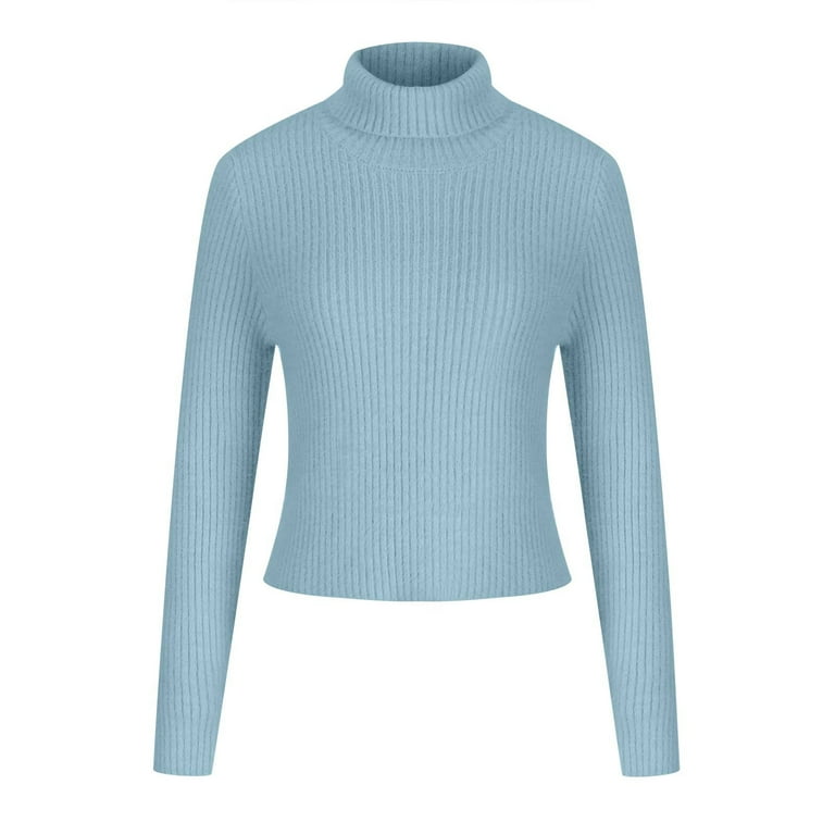 初売り 福袋 cllios Womens Cropped Sweaters Knit Long Sleeve Top Tight Clothing