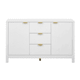 thumbnail image 5 of Tcbosik 47.2 Inch Buffet Cabinet with Storage, Farmhouse Sideboard with 2 Doors and 3 Drawers, Coffee Bar Cabinet with Adjustable Shelves, Cupboard for Kitchen, Living Room, White, 5 of 11