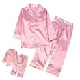 thumbnail image 4 of Conjunto de pijamas de Navidad para niños, ropa de dormir de satén de seda, pantalones de manga larga para otoño e invierno, 2 piezas, 4 of 4