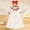 White, variant on ZEHJUHAN Toddler Girls' Heart Embroidered Dress, Polka Dot Bubble Sleeve A-Line Dress with Back Buttons White，3-6M