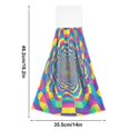 thumbnail image 6 of Yayeee Kitchen Hanging Hand Towels Set of 2 with Loop Bathroom Absorbent Tie Towel, Psychedelic Pattern, 6 of 7
