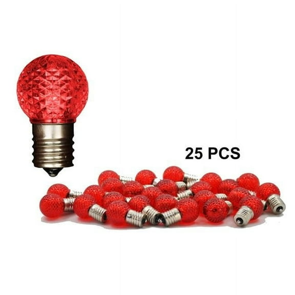 Queens of Christmas G30-SMD-RETRO-RE-25 G30 SMD Retrofit Bulbs, Red - Pack of 25