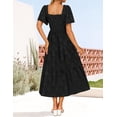 thumbnail image 4 of Vestido ZESICA para mujer, estilo bohemio, floral, playa, negro, talla L, 4 of 7