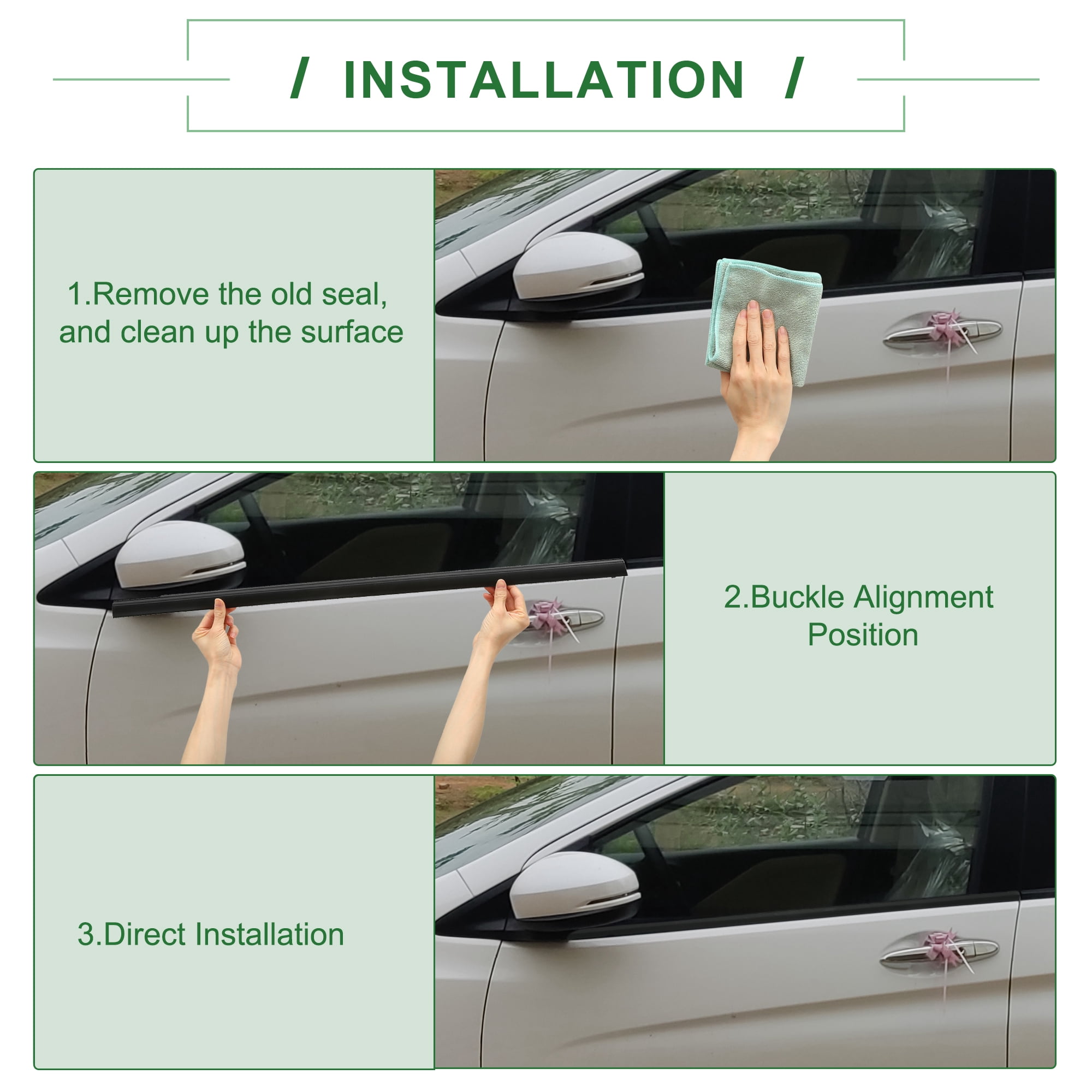 Unique Bargains 4Pcs Weatherstrip Window Seal for Toyota Corolla No.7572002430