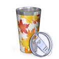 thumbnail image 2 of 16oz Tumblers Autumn Fall Leaves Pattern Stainless Steel Vacuum Insulated Double Wall Travel Tumbler Cups Mug with Lid and Straw,Cleaning Brush for Coffee,Tea, 2 of 4