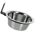 Qumonin Stainless Steel Dog Water Bowls with Quick Lock Cage 6inch