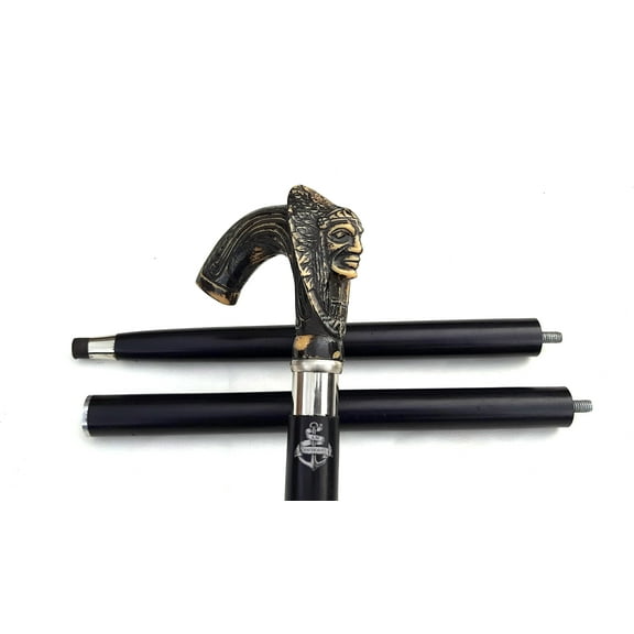 AM NAUTICALS Wild Man Head Designer Wooden Walking Cane For Men and Women Canes Gift