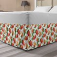 thumbnail image 1 of Plant Watercolor Bed Skirt, Burgeoning Pomegranate Fruits and Leaves, Elastic Bedskirt Dust Ruffle Wrap Around for Bedding Decor, 4 Sizes, Coral Brown, by Ambesonne, 1 of 2