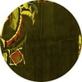 thumbnail image 1 of Ahgly Company Indoor Round Oriental Yellow Asian Inspired Area Rugs, 6' Round, 1 of 4