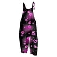 thumbnail image 1 of PMUYBHF Combinaison à Manches Longues 4 Juillet Marron Femmes Tendance Mode Quatre Saisons Saint-Valentin Amour Imprimé Bretelles Col Rond Combinaison (5), 1 of 3