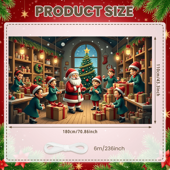 Festive Snowman Christmas Banner Holiday Decoration Winter Backdrop for Party Celebration Home Decor Photography