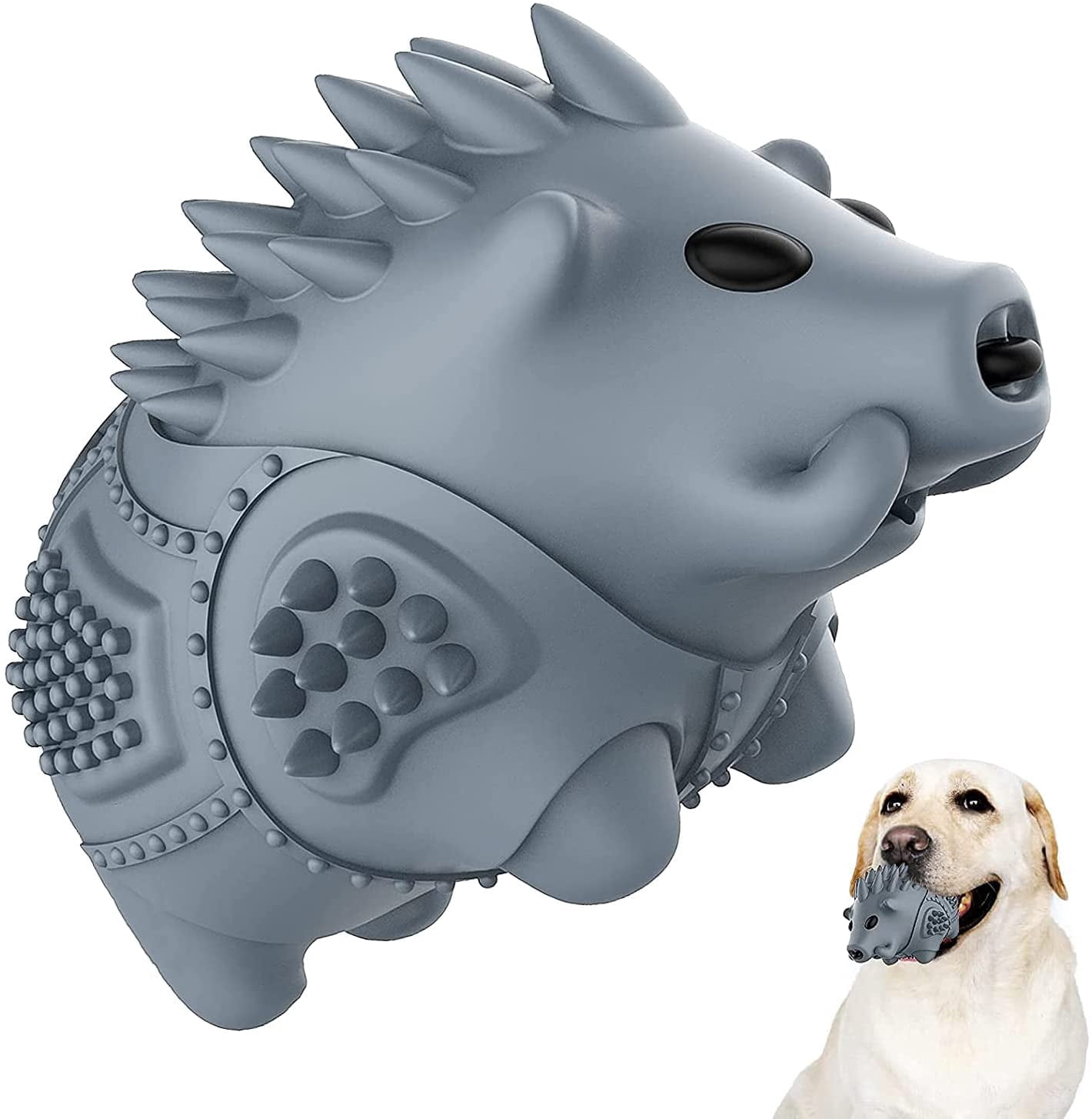 Dog Chew Toys for Aggressive Chewers,Larg Dog Bones Toys,Dog Toys for Indestructible Squeaky Chewers,Clean Teeth Non Toxic Environmentally Friendly,100% Natural Rubber&Milk Flavor