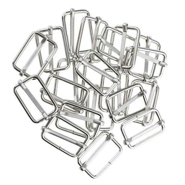 Sourcing Map Deslizantes Hebillas, 10uds 38x20x3,8mm Metal Rectángulo