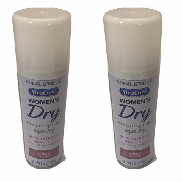 2 Xtracare Women's Dry Antiperspirant Spray Fresh Scent 1.6 oz Each