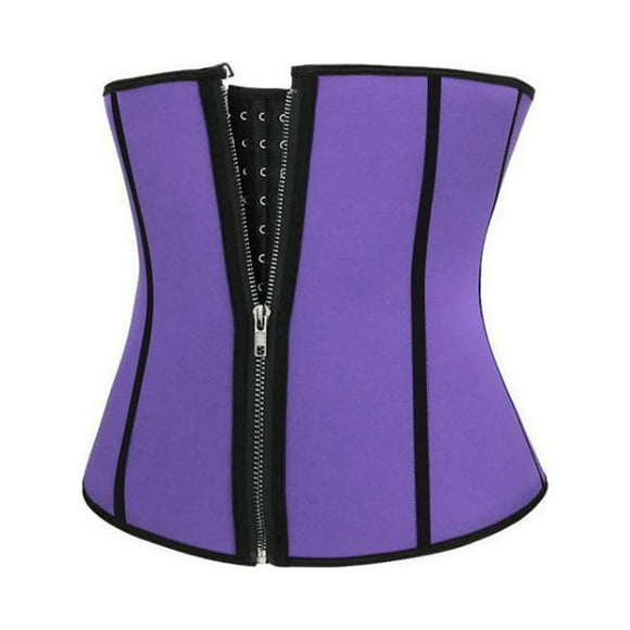 Lace Corset Tops on Clearance Fashion Women's Plus Size Zipper Corsets Shapewear Outfit Solid Underwear Shapewear Vintage Steampunk Strapless Bustier Shapewear Lingerie Purple S New