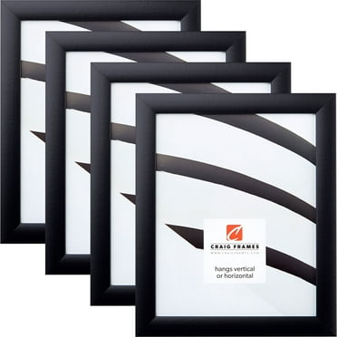 Craig Frames 24x36 Black Picture Frame 1-Inch Wide Smooth Black Gallery Rounded Moulding, Pack of 4
