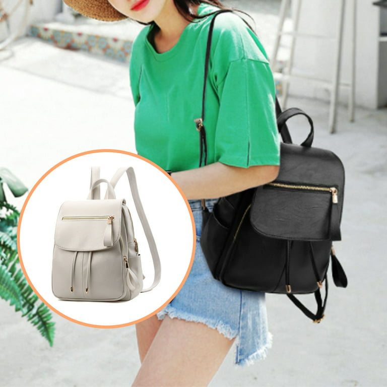 1pc Solid Color Pu Leather Double Buckle Handbag, Can Be Single