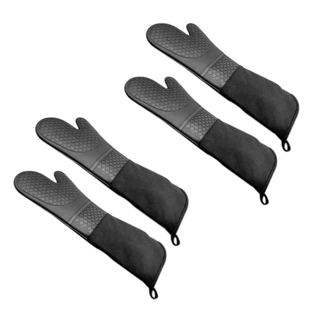 2 Par de Guantes de Horno de Silicona Profesionales Guantes para Hornear Guantes Resistentes Al Calor Hasta El Codo