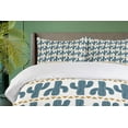 thumbnail image 4 of Ambesonne Succulent Duvet Cover Set, Boho Cactus and Triangles, 2-Calking, Pale Coffee Petrol Blue, 4 of 7