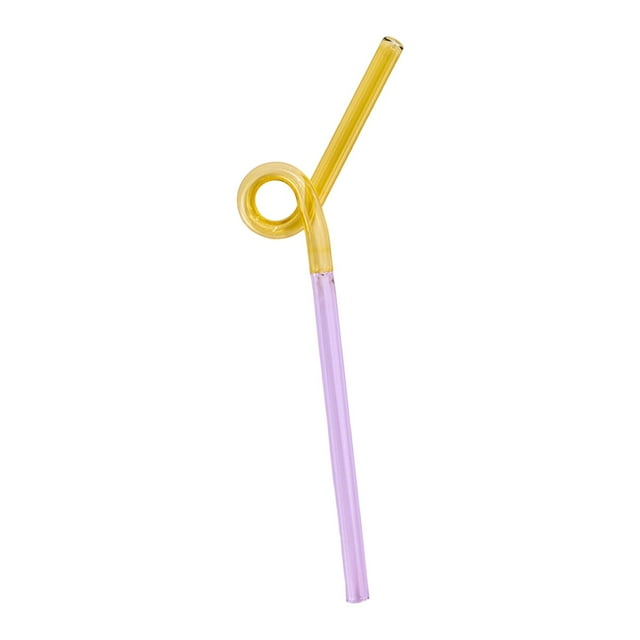 de Vidrio de Vidrio rga, Pajitas de Vidrio Dobdas, Pajitas para Beber para Restaurante amarillo y Yotijar Pajitas de beber