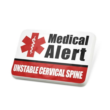 - Porcelein Pin Medical Alert Red UNSTABLE Cervical Spine Lapel Badge – NEONBLOND