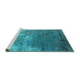 thumbnail image 2 of Ahgly Company Machine Washable Indoor Square Oriental Turquoise Blue Industrial Area Rugs, 4' Square, 2 of 4