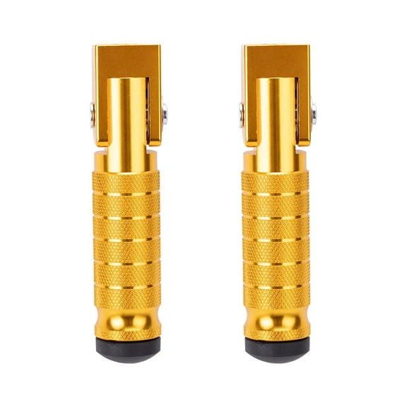 Vsenkes 2x Motorcycle Footpegs Aluminium Spare Parts Anti Slip Replacement Footrests Gold