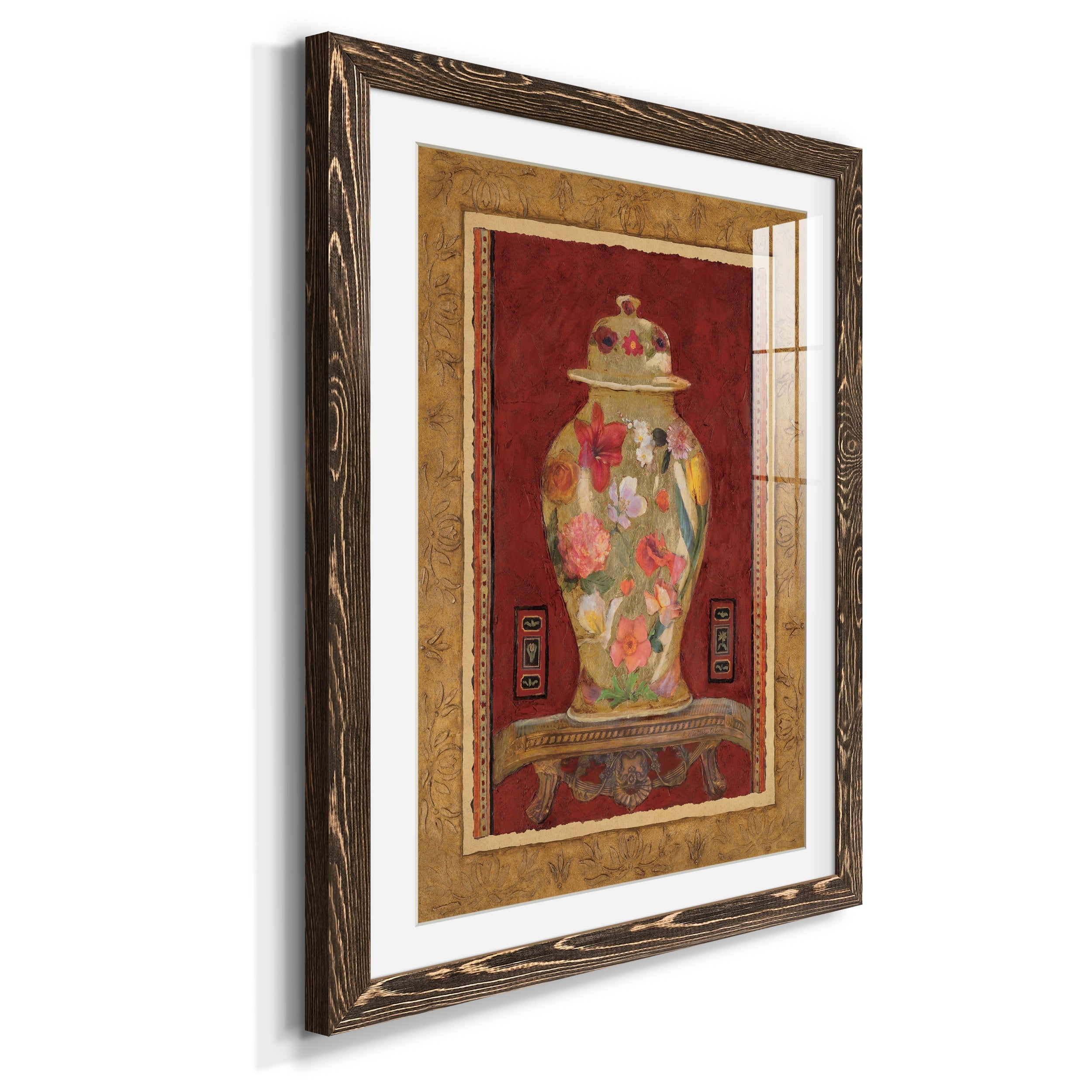 Romantic Urn I - Premium Framed Print - Distressed Barnwood Frame - Ready to Hang