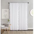 thumbnail image 2 of VCNY Home Amber 2-Piece White Solid Color Ruffle Rod Pocket Blackout Curtain Set, 40" x 84", 2 of 5