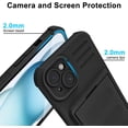 thumbnail image 3 of for iPhone 15 Plus Case with Card Holder [Capacity of 3 Cards] Durable Flexible Silicone Cover [Military-Grade Protection] Shockproof Non-Slip Wallet Case for iPhone 15 Plus Black, 3 of 12