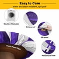 thumbnail image 3 of Elastic Fitted Round Tablecloth, Purple White Moire Waterproof Stretch Table Cover for 55"-60" Tables, Modern Abstract Art Elegant Washable Outdoor Tablecloths for Patio, Picnic, Camping, 3 of 9