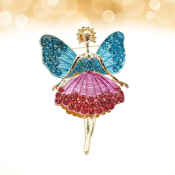 LEORX 1Pack Ladies Brooch Jewelry Rhinestone for Daily Wearing Blue