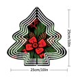 thumbnail image 3 of Stylish Metal Hanging Christmas Tree Wind Spinner - Festive Black Outline with Green Pine Red Bow for Garden Decor, 3 of 7