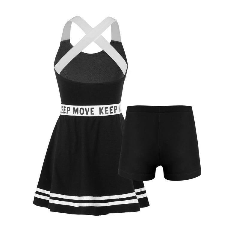 CHICTRY Girls 2Pcs Sports Suit Gym Tennis A-line Dress with Shorts Set  Activewear,Sizes 6-14