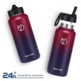 thumbnail image 5 of GEDUX 32oz Insulated Stainless Steel Water Bottle with 2 Leak Proof Lids(Spout Lid and Straw Lid) Wide Mouth Powder-Coated Water Bottle for Sports and Travel, Red Black Gradient, 5 of 6