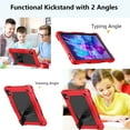 thumbnail image 5 of Fancing for Urao C107 Tablet Case,for Jeazans OC101/C107 10.1 inch Case,Shockproof Kids Case with Shoulder Strap Hybird Case for HiGrace C107/ZOFYWNAS C107/Freeski C107 10.1 inch Tablet(Red/Black), 5 of 6