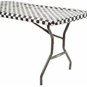 Black and White Checkered 100' Roll Table Cover