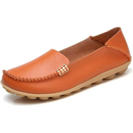 Going Outfits - DUOYANGJIASHA Women s Comfortable Loafers Casual Round Toe Moccasins Wild Driving Flats Soft Walking Shoes Women Slip On-brown40