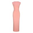 thumbnail image 7 of Lmnyox Bodycon Maxi Dress for Women Sleeveless Mock Neck Long Dress Summer Cocktail Party Club Dress, 7 of 7