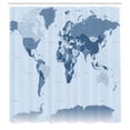 thumbnail image 3 of Ambesonne Earth Shower Curtain, World Map Illustration Art, 69"Wx70"L, Pale Blue, 3 of 4