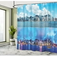 thumbnail image 5 of Ambesonne City Scenery Shower Curtain, Hong Kong, 69"Wx84"L, Deep Sky Blue, 5 of 5