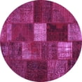 thumbnail image 1 of Ahgly Company Indoor Round Patchwork Purple Transitional Area Rugs, 7' Round, 1 of 4