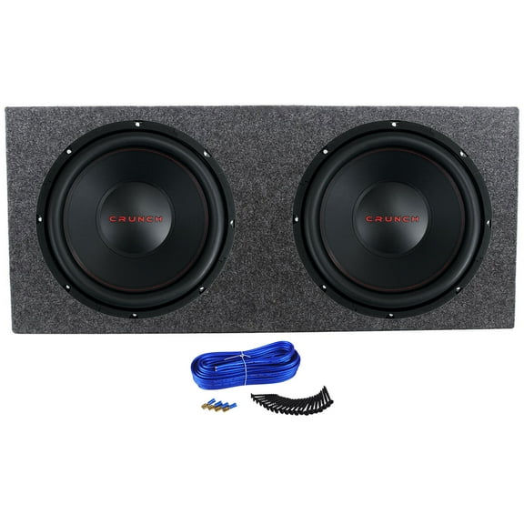 (2) Crunch CRW12D4 12" 800 Watt Car Audio Subwoofers Sealed Sub Box Enclosure