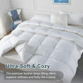 thumbnail image 3 of Twin Comforter,Filled with Feather and Down, White Duvet Insert - Luxurious Hotel Collection Bed Blanket Comforter - 100% Cotton Shell -Twin Size 64x88 Inch, 3 of 6