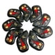 thumbnail image 2 of 9 fundas de piel sintética para palos de golf (tallas 4, 5, 6, 7, 8, 9, P, A y S) para hombre Negro, 2 of 9