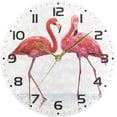 thumbnail image 5 of SKYSONIC Funny Water Flamingo Wall Clock 10 Inch Silent Non Ticking Round Clock Oil Painting Clock Easy to Read Clock for Living Room Bedroom Bathroom Home Decor, 5 of 7