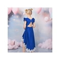 thumbnail image 2 of Flower Girls Dress Navy Blue Hi-lo Lace V Back Fancy Princess Party 10 Years, 2 of 7