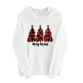 thumbnail image 3 of Fiaer Christmas Hoodie for Women Funny Graphic Hooded Sweatshirts Long Sleeve Plus Size V Neck Drawstring Holiday Tops with Pockets White M, 3 of 3