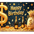 thumbnail image 4 of Golden Theme Happy Birthday Banner Decorative Design Party Backdrop for Birthday Celebration Indoor Party Event, 4 of 8
