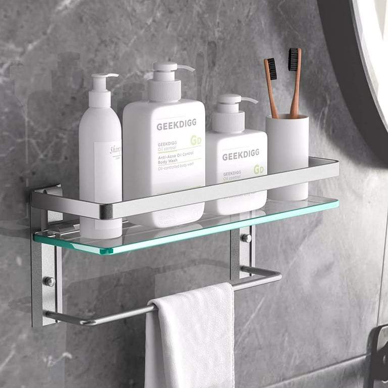 GeekDigg 2 Pack Aluminum Brackets for Shower Caddy Shelf Bathroom Floating  Shelves 